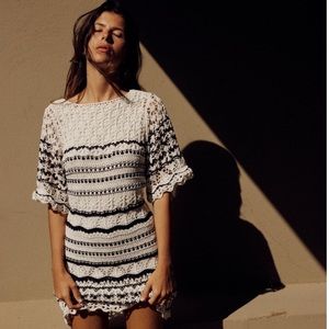 Zara Crochet Knit Mini Dress | Summer Vacation Resort | Size M